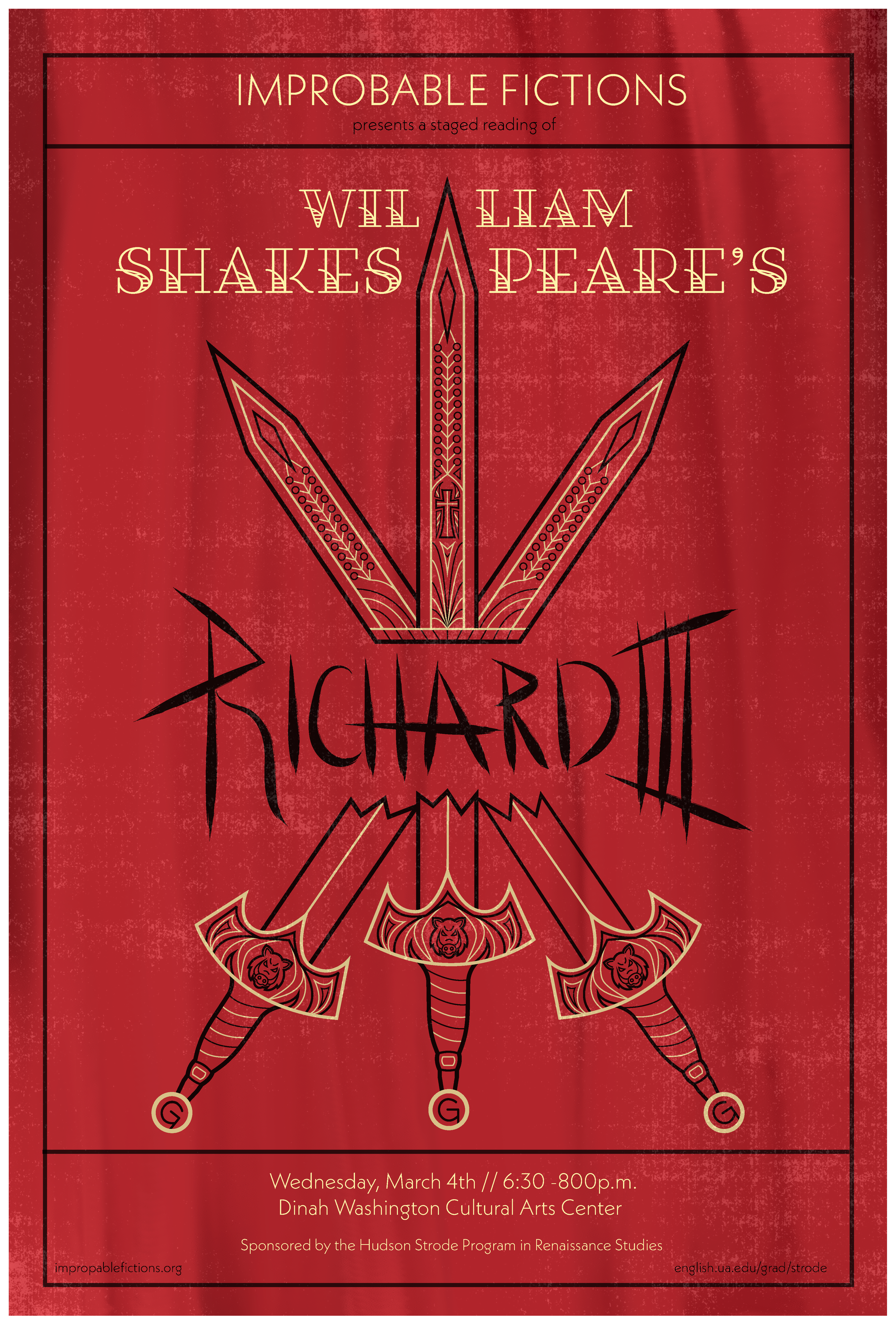 Richard III logo in black font over three crossed swords.